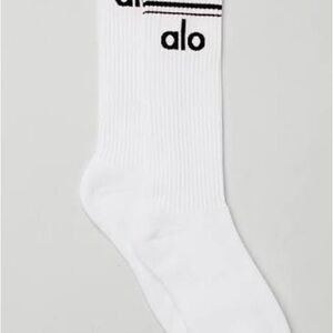 ALO Yoga Unisex Throwback Socks - White/Black
